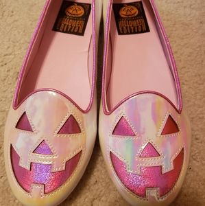 Strange Cvlt Cult Pink Iridescent Jack O Lantern Flats *RARE* size 9